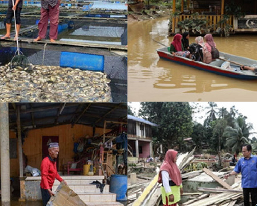 マレーシアで発生した洪水の被害状況